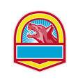 growling german shepherd crest retro vector image vector image