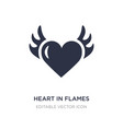 heart in flames icon on white background simple vector image