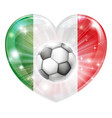 italy flag soccer heart vector image vector image