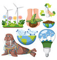 save the earth graphics and icons collection vector image vector image