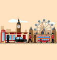 great britain and london icon set vector image
