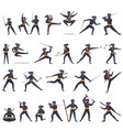 ninja icons set cartoon style vector image