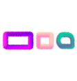 set colorful fur frames isolated vector image
