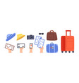 travel kit suitcase and cabin size bag vector image vector image