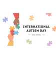 international autism awareness day card caucasian vector image
