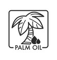 palm oil with oily liquid and tree with branches vector image