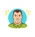 angry man in vintage stylee vector image vector image