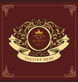 badge vintage elegant flourish with classic ribbon vector image vector image