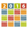 calendar 2016 vector image vector image