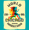 world marathon series retro poster vector image