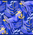 abstract seamless pattern of minimalistic leaves vector image