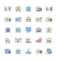building safety requirements rgb color icons set vector image