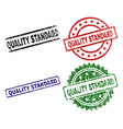 scratched textured quality standard stamp seals vector image