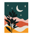 abstract landscape with a plant and mountains vector image vector image