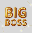 big boss inscription for best wishes vector image