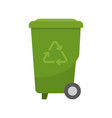 green recycle bin for garbage vector image