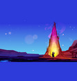 man traveler walk to magic portal vector image