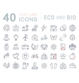 set flat line icons eco and bio vector image