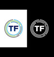 tf letter logo design creative t f letters icon vector image
