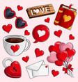 amazing valentines set to celebrate love vector image vector image