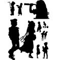 children silhouettes vector image vector image