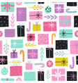 cute christmas gifts seamless pattern vector image vector image