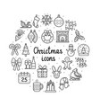 set christmas icons on white background vector image vector image