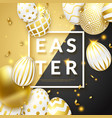 easter black and gold background with realistic vector image vector image