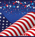 4th july background with american flag vector image