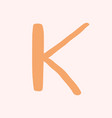 k letter doodle typography font vector image vector image