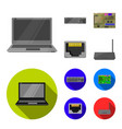 keyboard router motherboard and connector vector image