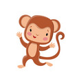 cute little monkey chimp cartoon character vector image