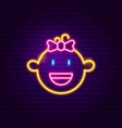 girl face neon sign vector image vector image