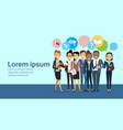 group of business people over network vector image
