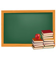 back to school green desk apple vector image