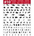 silhouettes set vector image