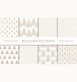 winter holidays seamless patterns vector image