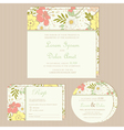 floral wedding invitation set vector image