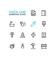 home road repair - thick line icons set vector image
