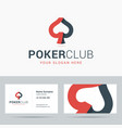 logotype and business card template for poker club vector image