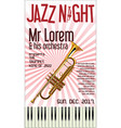 poster jazz festival trumpet 2 vector image