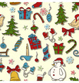 seamless pattern with christmas elements vector image