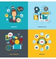 support contact call center flat vector image