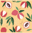 abstract seamless patterns with exotic fruits vector image