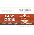 flat cooking web page template vector image
