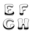 metal and liquid mercury alphabet capital letters vector image