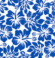 tropical weathered blue hibiscus seamless pattern vector image