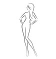 beautiful slim nude young woman vector image vector image