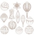christmas and new year ball set vector image