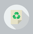 eco flat icon recycle document vector image vector image
